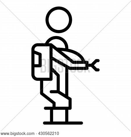 Exoskeleton Man Icon Outline Vector. Robot Suit. Wearable Body