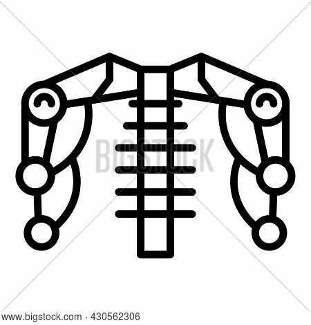 Exoskeleton Hand Icon Outline Vector. Artificial Robot. Body Tech