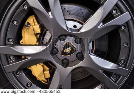 Nurburg, Germany - August 20, 2015. Garage Of Racing Rental Training Sports Cars. Road To Race Track