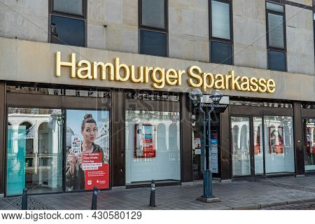 Bank In Hamburg Called Hamburger Sparkasse - Hamburg, Germany - May 10, 2021