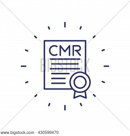 Cmr Transport Document Line Icon On White