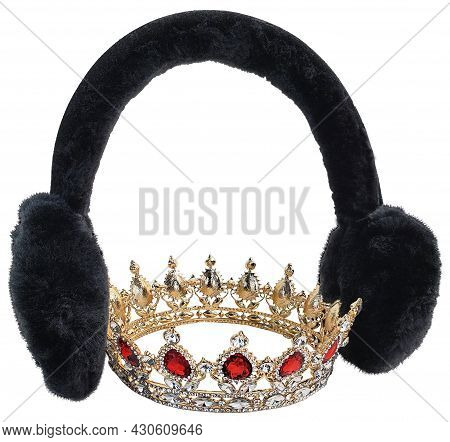 Fuzzy Ear Muffs And Crown To Keep The Ice Queen Warm In The Winter