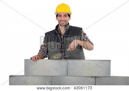 Bricklayer Building Image & Photo (Free Trial) | Bigstock