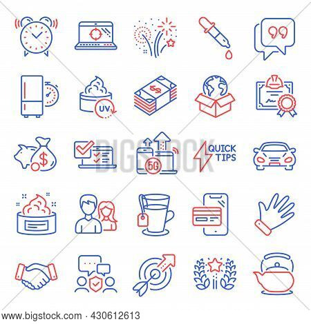 Business Icons Set. Included Icon As Usd Currency, Seo Laptop, Skin Cream Signs. Online Shopping, Al