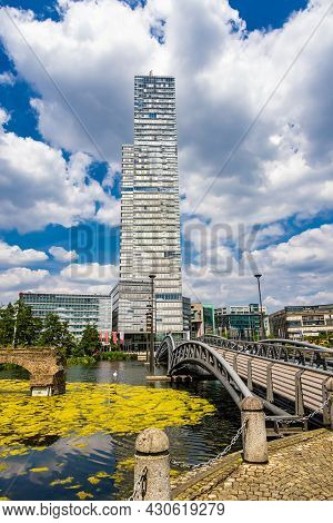 Modern Office Tower At Mediapark Cologne - Cologne Germany - June 25, 2021