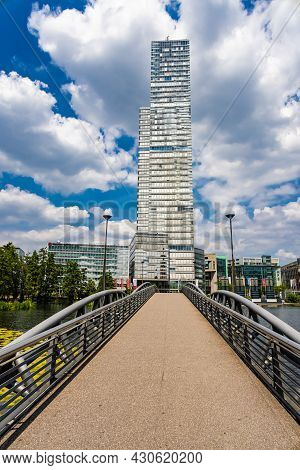 Modern Office Tower At Mediapark Cologne - Cologne Germany - June 25, 2021