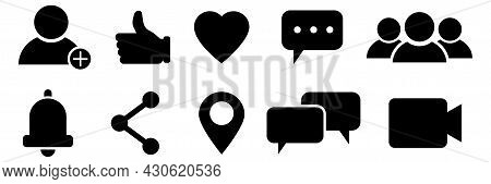 Message Icon. Social Conversation Set. Telephone Symbol. Speaker Icon Set. Information Icon. Vector 