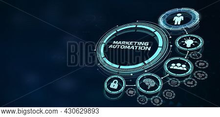 Planning Marketing Strategy. Business, Technology, Internet And Network Concept. Marketing Automatio
