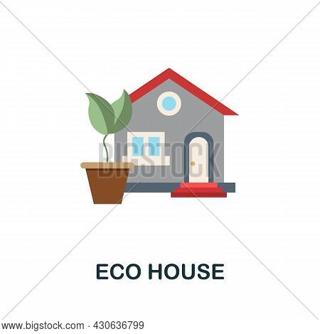 Eco House Flat Icon. Colored Sign From Futurictic Technology Collection. Creative Eco House Icon Ill