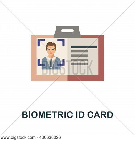 Biometric Id Card Flat Icon. Colored Sign From Futurictic Technology Collection. Creative Biometric 
