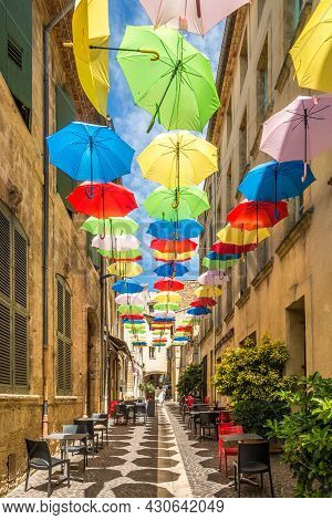 Salon De Provence, France - June 26,2021 - In The Streets Of Salon-de-provence. Salon Is A Commune L