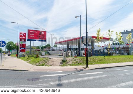 Gliwice, Poland - June 4, 2021: Orlen Station In Gliwice.