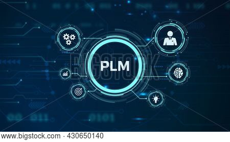 Plm Product Lifecycle Management System Technology Concept. Technology, Internet And Network Concept
