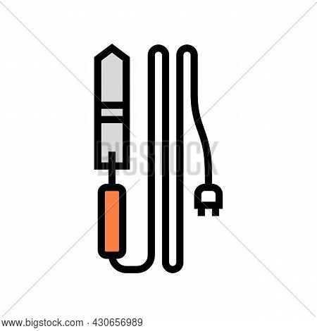 Electric Knife Beekeeping Color Icon Vector. Electric Knife Beekeeping Sign. Isolated Symbol Illustr