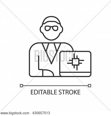 Chief Technology Officer Rgb Linear Icon. Scientific, Technological Occupation. Leader Position. Thi
