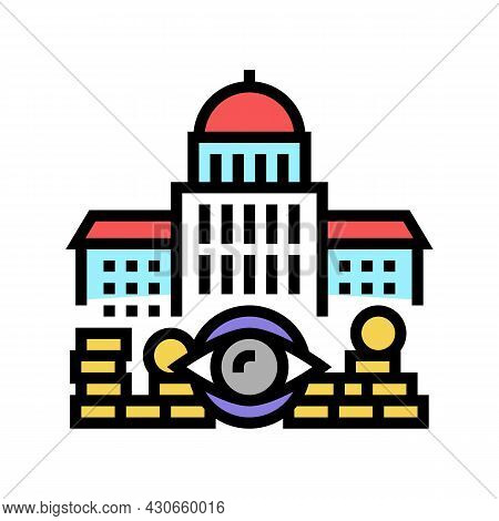 Government Accountability And Transparency And Corruption Social Problem Color Icon Vector. Governme