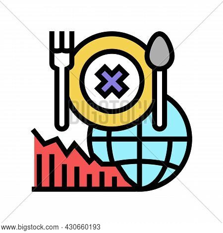 Food Social Problem Color Icon Vector. Food Social Problem Sign. Isolated Symbol Illustration