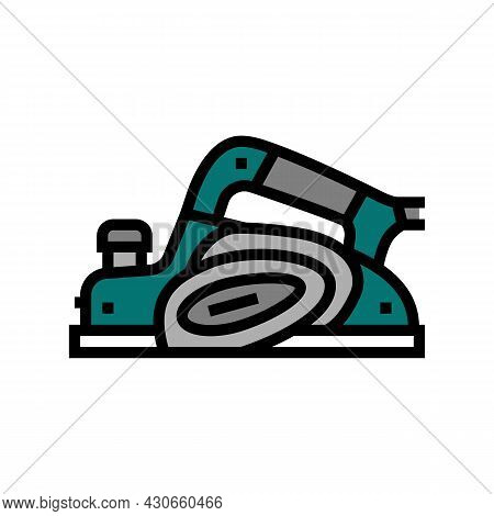 Electric Planer Tool Color Icon Vector. Electric Planer Tool Sign. Isolated Symbol Illustration