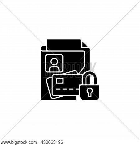 Nonpublic Personal Information Black Glyph Icon. Personally Identifiable Financial Data. Info From T