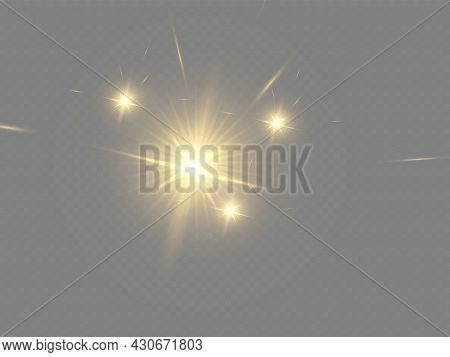 The Sun Is Shining Bright Light Rays With Realistic Glare