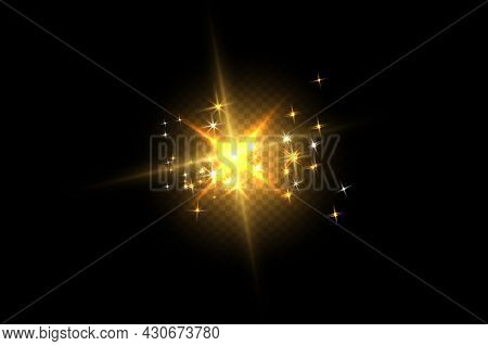 The Sun Is Shining Bright Light Rays With Realistic Glare