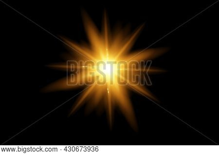 The Sun Is Shining Bright Light Rays With Realistic Glare