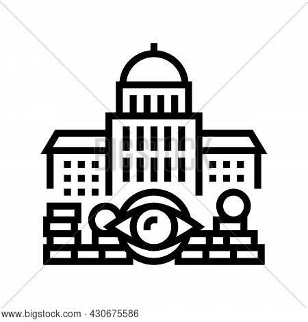 Government Accountability And Transparency And Corruption Social Problem Line Icon Vector. Governmen
