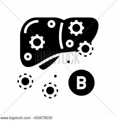 Type B Hepatitis Glyph Icon Vector. Type B Hepatitis Sign. Isolated Contour Symbol Black Illustratio