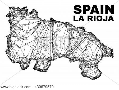 Carcass Irregular Mesh La Rioja Of Spain Map. Abstract Lines Are Combined Into La Rioja Of Spain Map