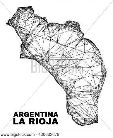 Network Irregular Mesh La Rioja Of Argentina Map. Abstract Lines Are Combined Into La Rioja Of Argen