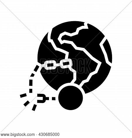Decolonization Social Problem Glyph Icon Vector. Decolonization Social Problem Sign. Isolated Contou