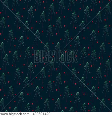 The New Year Pattern. Merry Christmas And Happy New Year Background For Textiles In A Modern Style. 