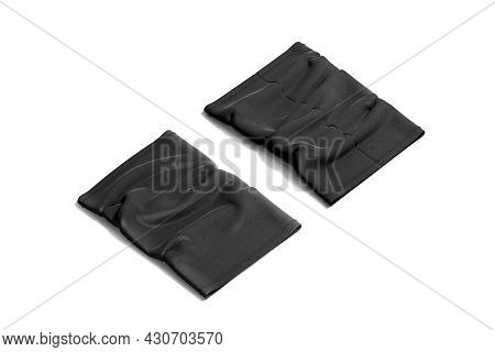Blank Black Neck Gaiter Mockup, Front And Back, Side View, 3d Rendering. Empty Fleece Face Mask Or S