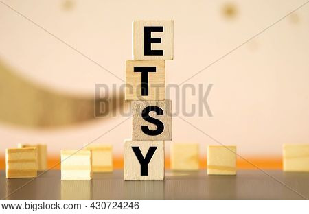 Kyiv, Ukraine - February 20, 2020: Cardboard Word Etsy.