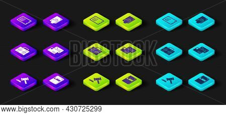 Set Judge Gavel, Law Book, Briefcase, Envelope, Oath On The Holy Bible And Safe Icon. Vector