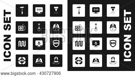 Set Fire Sprinkler System, Shovel, Electric Wiring Of Socket Fire, Firefighter Axe, Helmet, Emergenc