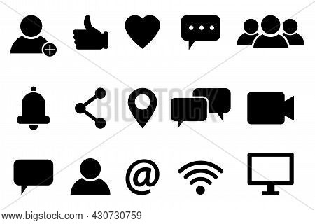 Message Icon. Social Conversation Set. Telephone Symbol. Speaker Icon Set. Information Icon. Vector 