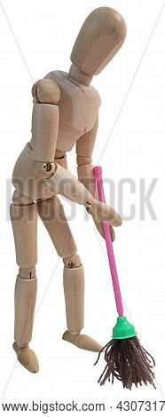 Mopping The Floor To Make It Clean