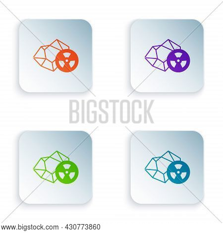 Color Radioactive Icon Isolated On White Background. Radioactive Toxic Symbol. Radiation Hazard Sign