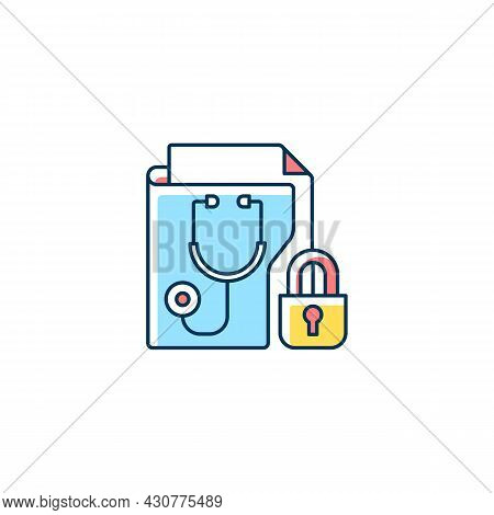 Protected Health Information Rgb Color Icon. Medical History, Health Insurance Security. Preserving 