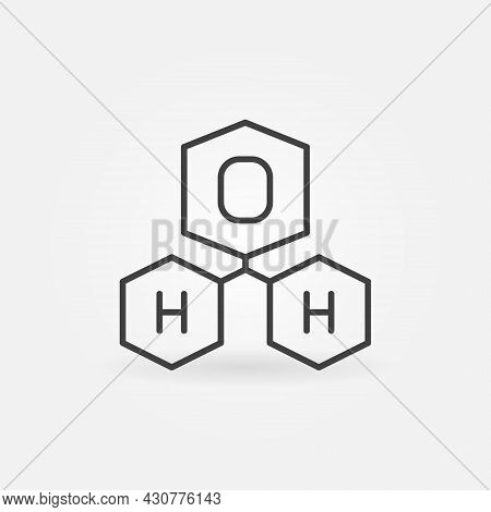 H2o Water Molecule Vector Concept Linear Icon