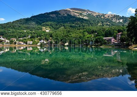 View Of Lake Sirino, Located In The Province Of Potenza, Italy.