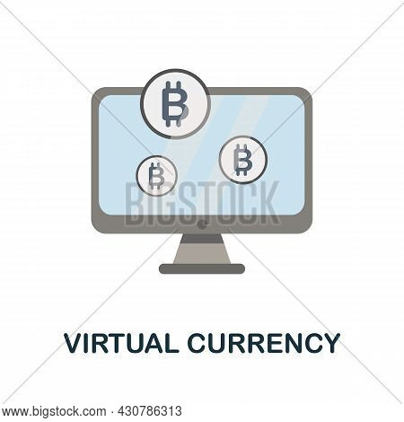 Virtual Currency Flat Icon. Simple Sign From Gamification Collection. Creative Virtual Currency Icon