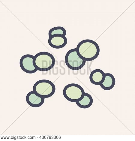 Design Bacteria Meningococcus Color Vector Doodle Icon