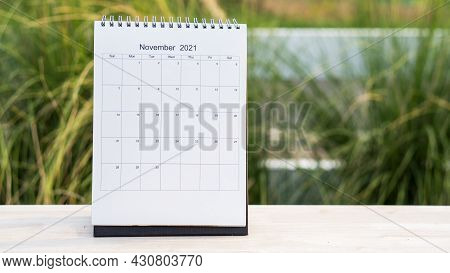 2021 Calendar Desk Place On Table. Desktop Calender For Planner To Plan Agenda, Timetable, Appointme