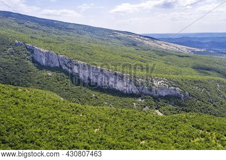An Aerial View Of The Vela Draga Canyon, Istria, Croatia