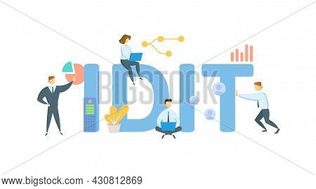 Idit, Intentionally Defective Irrevocable Trust. Concept With Keyword, People And Icons. Flat Vector