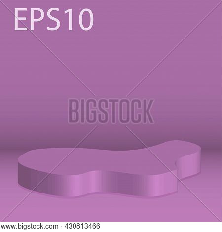 Abstract Minimal Scene With Geometrical Forms. Column Podium In Bright Purole Color Mock Up Scene To