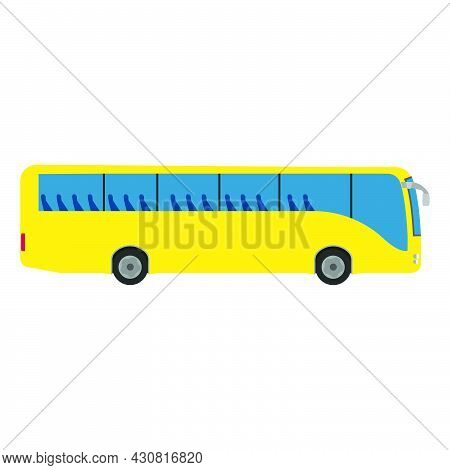 Bus Car Vector Transportation Travel Vehicle Illustration Icon. Passenger Public Bus Car Truck Side 