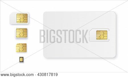 Sim Card Object Realistic Icon Vector. Simcard Isolated 3d Design Gsm.